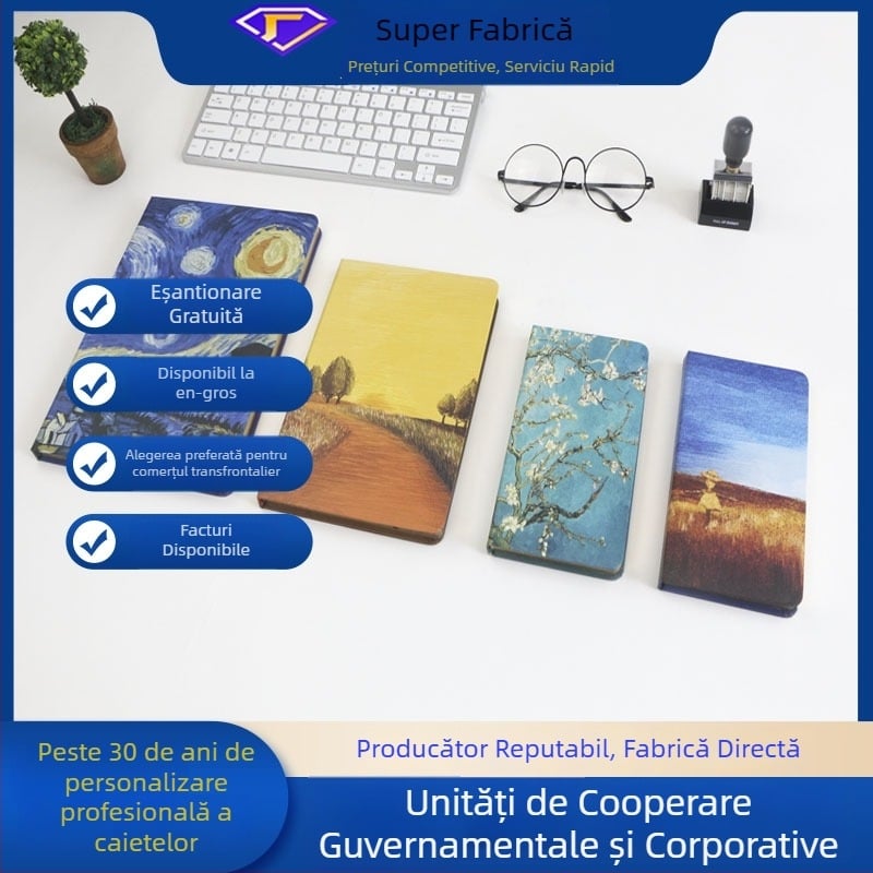 Bookboy Caiet studențesc A5B5 – planificator elegant, bloc-notes pentru schițe personalizabil, logo simplu