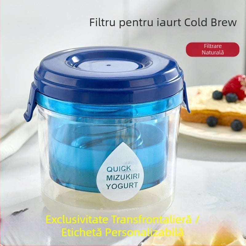 Filtru de iaurt și separator de zer, cu capac – recipient rotund, multifuncțional pentru bucătărie