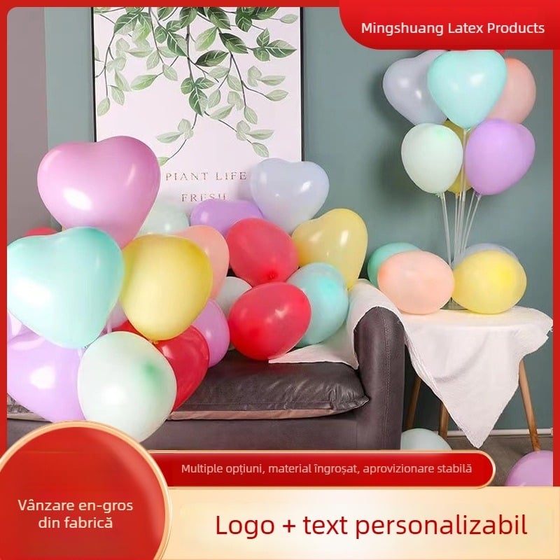 Balon din latex mat, în formă de inimă, 10 inch, 2,2 g, potrivit pentru zile de naștere, logodnă, nunți și decor de cameră