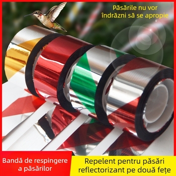 Bandă repelentă pentru păsări, reflectorizantă, pentru livezi și ferme