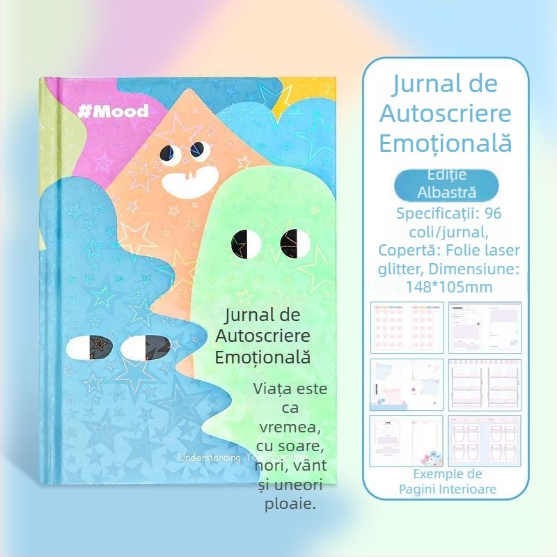 Jurnal pentru exprimarea emoțională și auto-vindecare, înregistrări de viață, note portabile, caiet pentru studenți, planner premium, note de program
