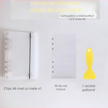 Jurnal gros cu hârtie de eliberare, cu două fețe, pagini detașabile, colecție de ilustrații cu autocolante și benzi washi