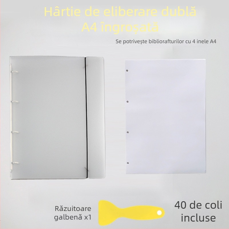 Jurnal gros cu hârtie de eliberare, cu două fețe, pagini detașabile, colecție de ilustrații cu autocolante și benzi washi