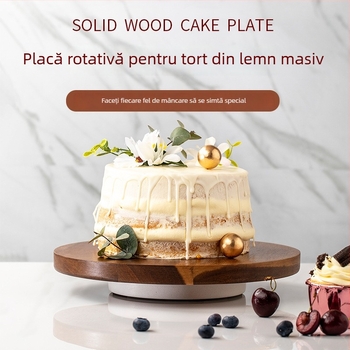 Suport rotativ din lemn pentru decorarea prăjiturilor – set de unelte de cofetărie pentru uz casnic