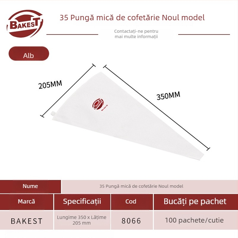 Pungă de decorare din bumbac gros, mare, reutilizabilă, unealtă ecologică pentru coacere