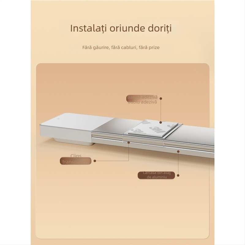 Lampă LED cu senzor pentru sub dulap, alimentare USB, potrivită pentru vitrină de vin și garderobă