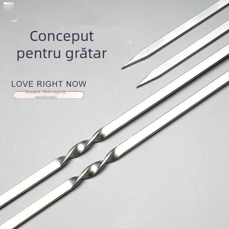 Frigărui plate din oțel inoxidabil 304 pentru grătar, carne de miel