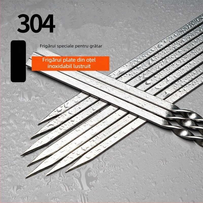 Frigărui plate din oțel inoxidabil 304 pentru grătar, carne de miel
