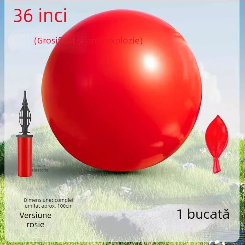 Balon din latex de 36 inch, extra mare, îngroșat, rezistent la explozie, minge elastică pentru copii, pentru joacă în aer liber pe gazon