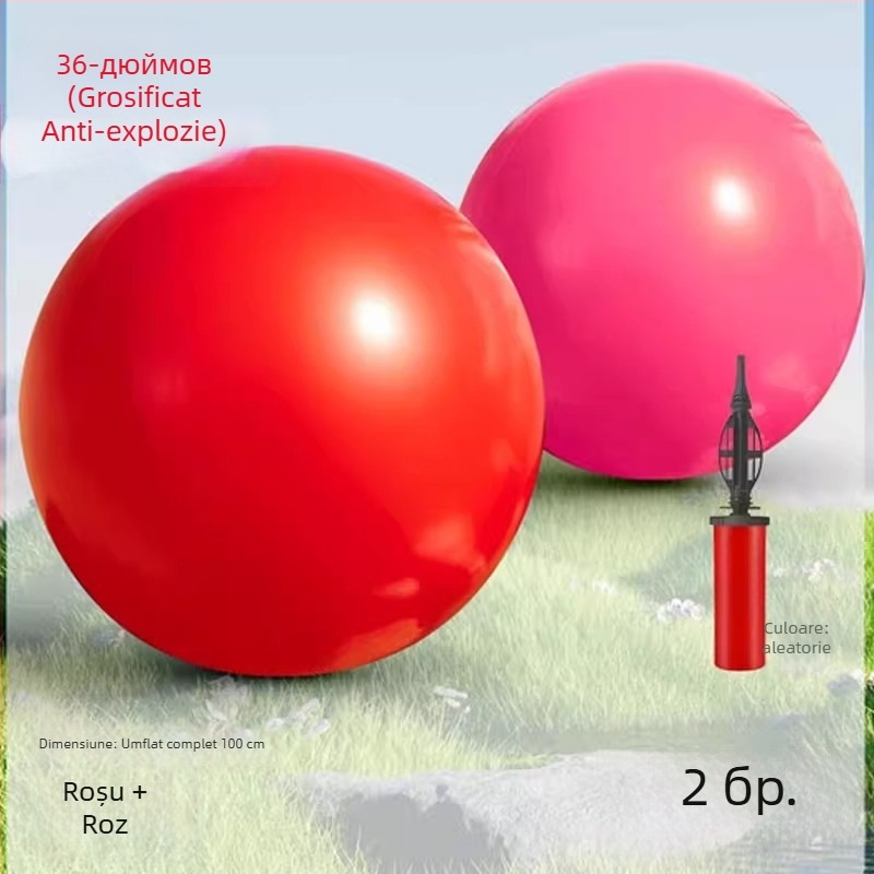 Balon din latex de 36 inch, extra mare, îngroșat, rezistent la explozie, minge elastică pentru copii, pentru joacă în aer liber pe gazon
