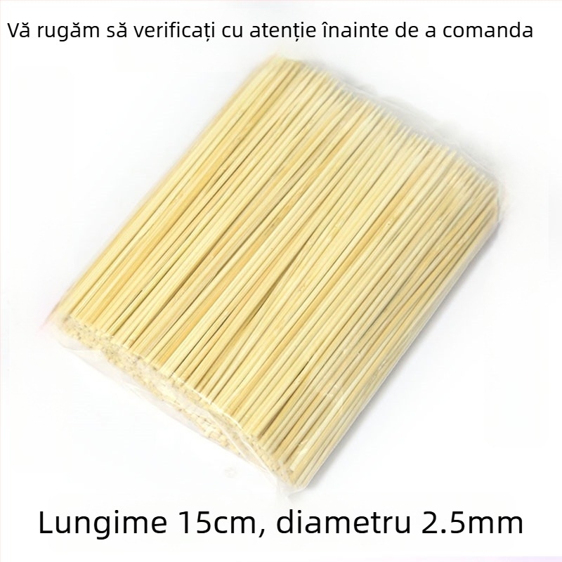 Bețe de bambus, de unică folosință, pentru grătar, 100 g, potrivite pentru cârnați la grătar și fructe caramelizate, utilizare în exterior