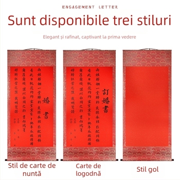 Invitație de logodnă și nuntă în stil retro chinezesc, sulă uriașă de agățat, anunțarea datei, scrisoare de logodnă, accesorii de nuntă