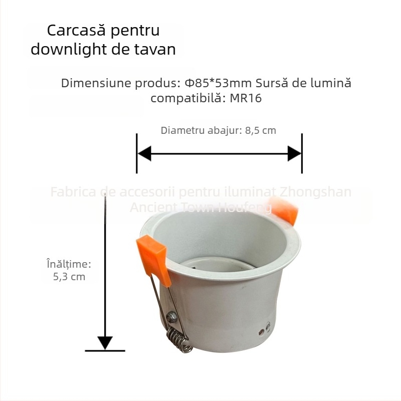 Inel de susținere pentru spot MR16/MR111, carcasă din aluminiu, finisaj pudrat, dimensiuni 160x160x65 mm, modele HF-T054/HF-T055/HF-T056