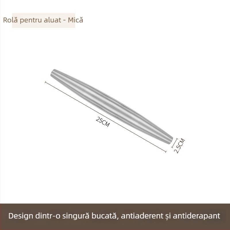 Rolă din oțel inoxidabil 304 pentru uz casnic, instrument pentru aluat și foi de găluște