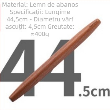Rulou din lemn masiv de abanos, extensibil, pentru aluat și foi de găluște, uz casnic