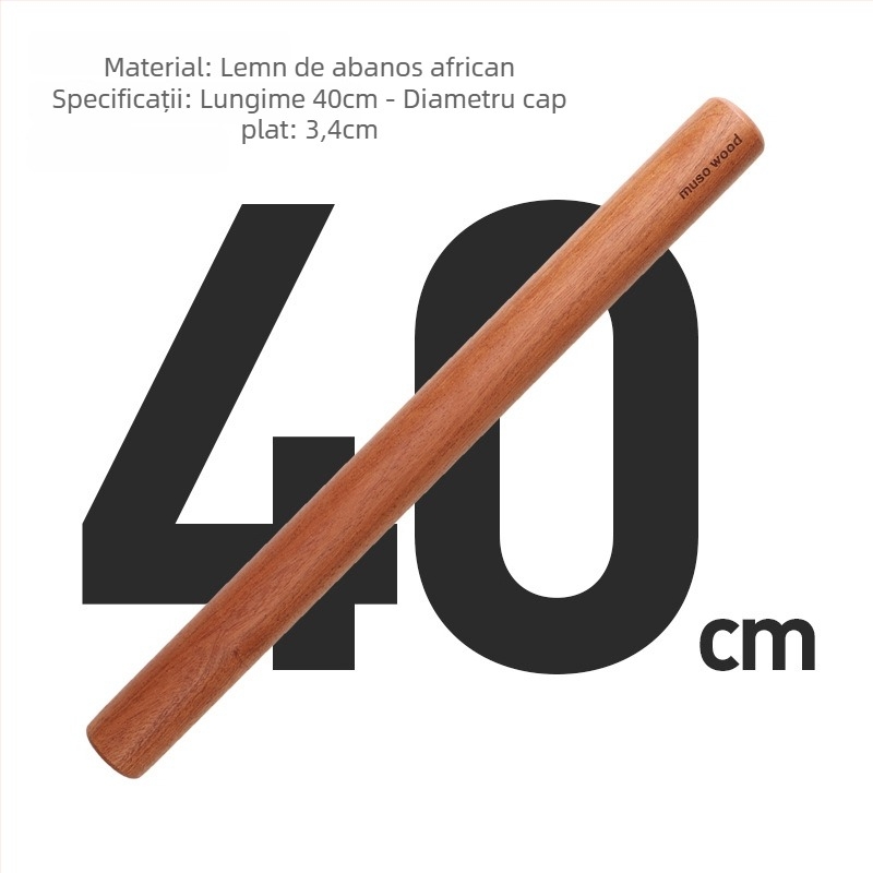 Rulou din lemn masiv de abanos, extensibil, pentru aluat și foi de găluște, uz casnic