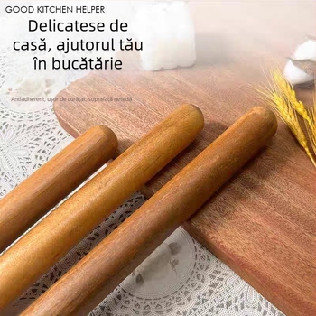 Rulou de aluat din lemn masiv, extra mare, lemn de santal, pentru foi de gyoza, ustensilă de bucătărie