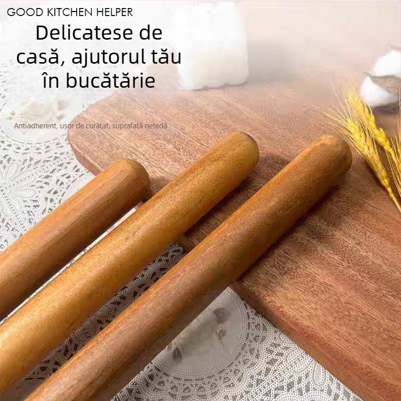 Rulou de aluat din lemn masiv, extra mare, lemn de santal, pentru foi de gyoza, ustensilă de bucătărie