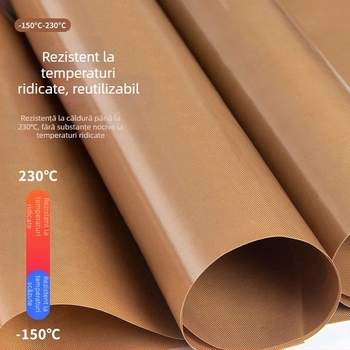 Covor de copt din fibră de sticlă cu acoperire siliconată, rezistent la temperaturi înalte, reutilizabil