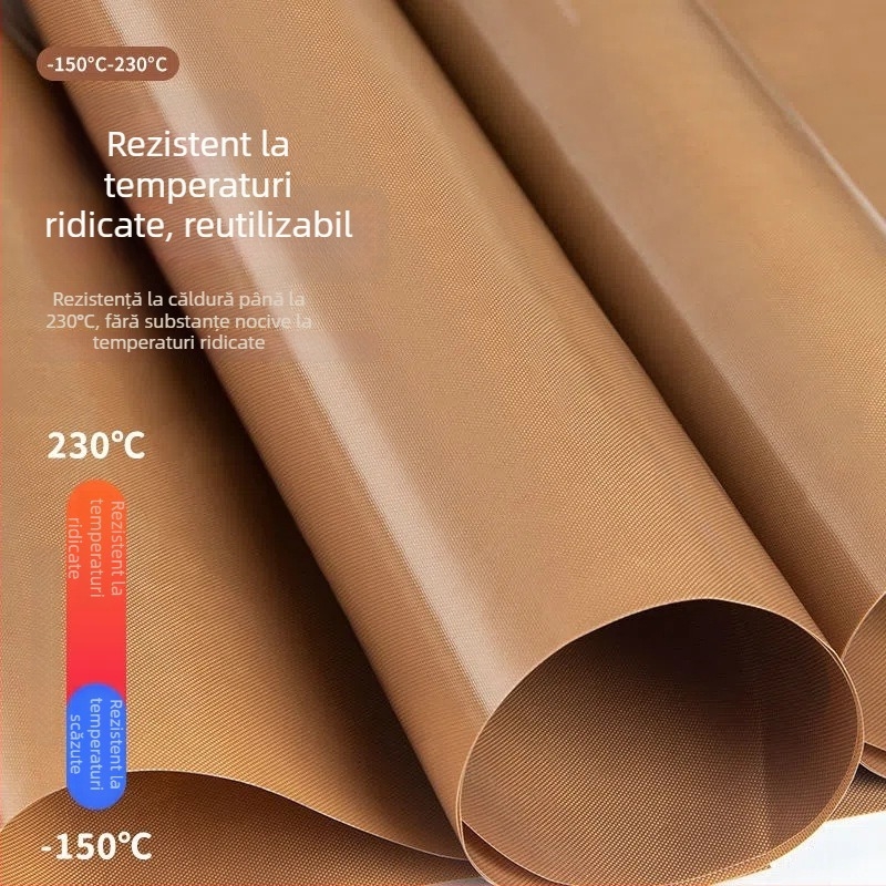 Covor de copt din fibră de sticlă cu acoperire siliconată, rezistent la temperaturi înalte, reutilizabil