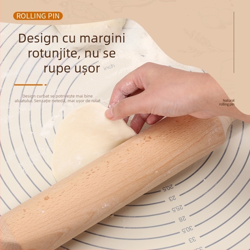 Sucitor din lemn de fag, construcție monobloc, pentru foi de tăiței și aluat pentru găluște, ustensilă de bucătărie din lemn masiv pentru uz casnic