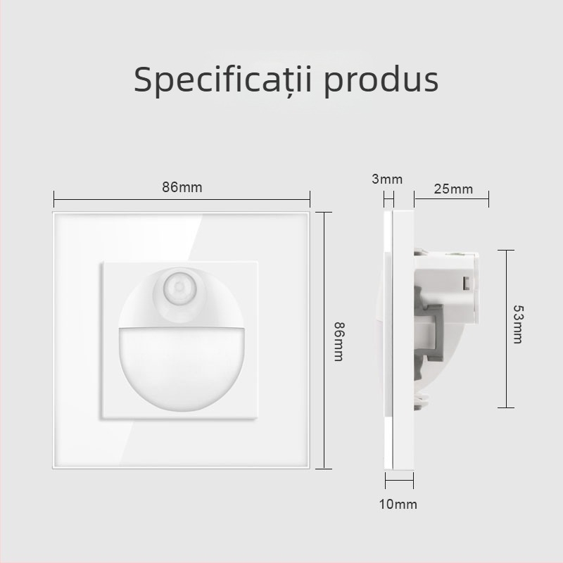 Lumină pentru trepte cu senzor de mișcare, încastrată în perete, conform Standardului European 86, LED lampă de noapte pentru uz casnic