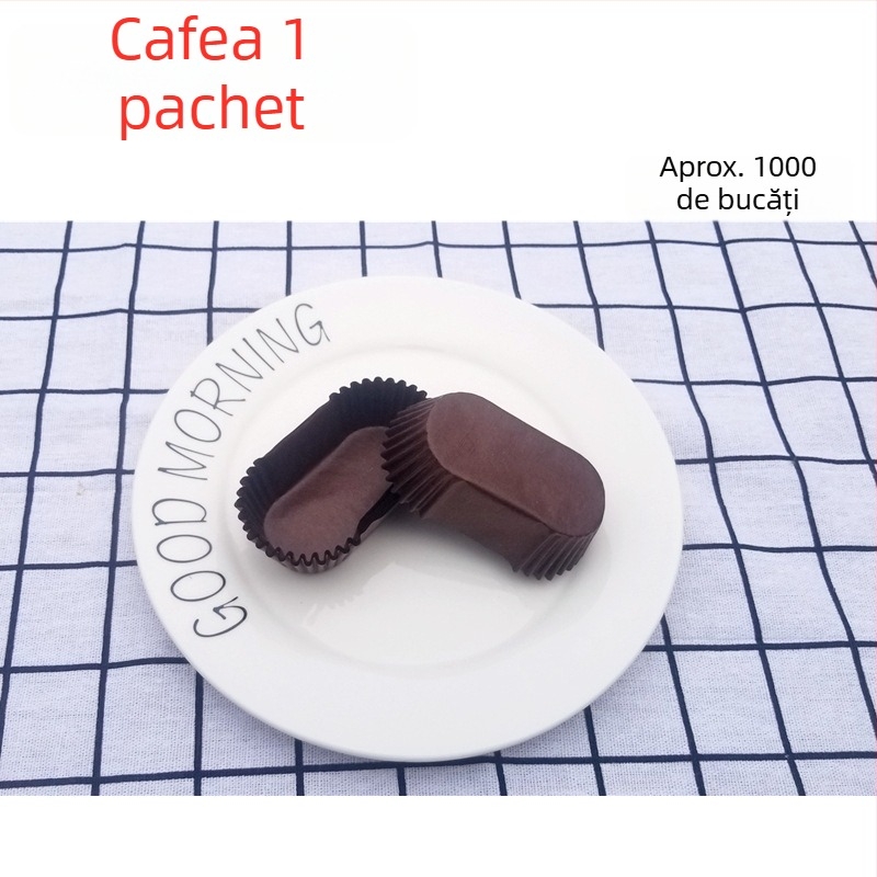 Tavă de hârtie pentru copt ovală 72, cu 36 forme pentru prăjituri, acoperire siliconică, rezistentă la ulei