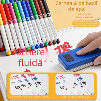 Deli S506/S504 Markere pentru tablă albă, set multicolor (12/8/4 culori), ușor de șters, pentru predare și desen