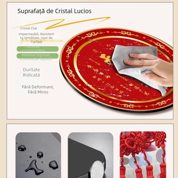 Artă murală în stil Chinezesc Nou pentru living, decor roșu norocos pentru intrare și fundal TV
