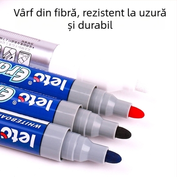 Marker pentru tablă albă, negru, șters, vârf lat, pentru etichete de preț și afișe