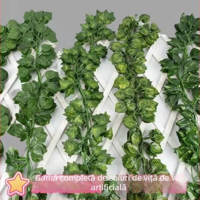Vițe artificiale cu frunze de mătase, liane decorative, stil ratan cu 72 de frunze