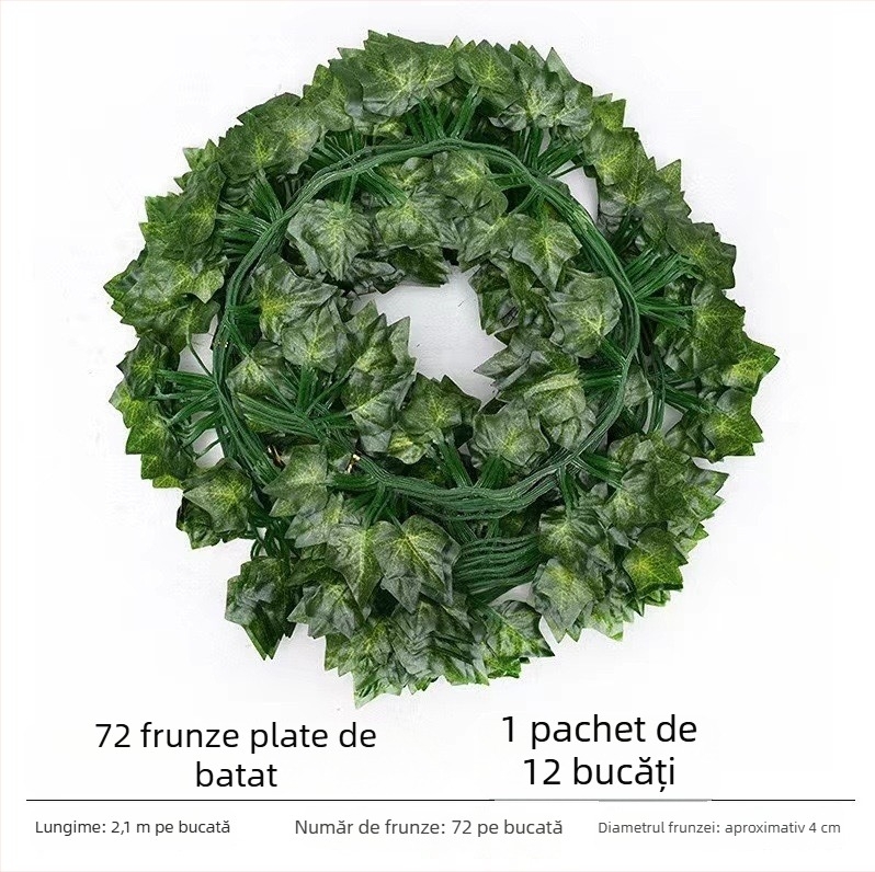 Vițe artificiale cu frunze de mătase, liane decorative, stil ratan cu 72 de frunze