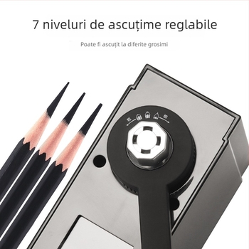 Nioni ascuțitoare de creion pentru schițe – manuală, din plastic, formă pătrată, pentru creioane grafit și cărbune