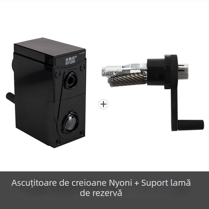 Nioni ascuțitoare de creion pentru schițe – manuală, din plastic, formă pătrată, pentru creioane grafit și cărbune
