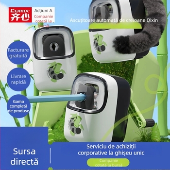 Ascuțitor automat de creioane, cu temă Panda, pentru elevi din învățământul primar