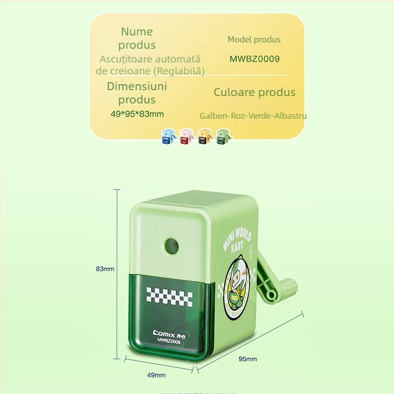 Ascuțitor automat de creioane, cu temă Panda, pentru elevi din învățământul primar