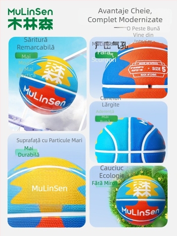 Mulinsen Baschet pentru copii No.5 - Minge din cauciuc, rezistentă, pentru interior și exterior