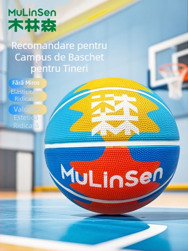 Mulinsen Baschet pentru copii No.5 - Minge din cauciuc, rezistentă, pentru interior și exterior