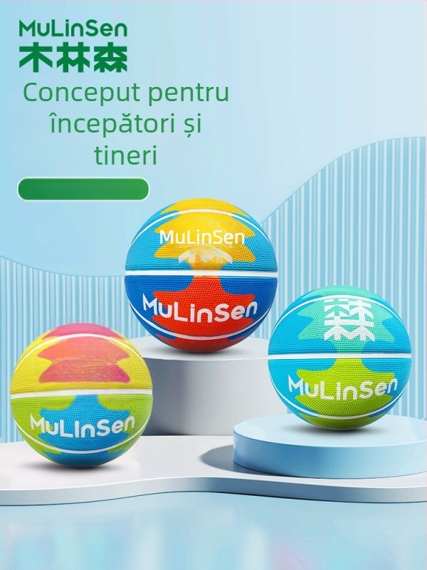 Mulinsen Baschet pentru copii No.5 - Minge din cauciuc, rezistentă, pentru interior și exterior