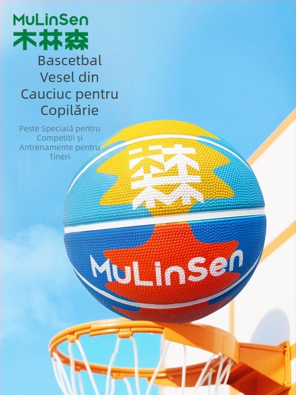 Mulinsen Baschet pentru copii No.5 - Minge din cauciuc, rezistentă, pentru interior și exterior