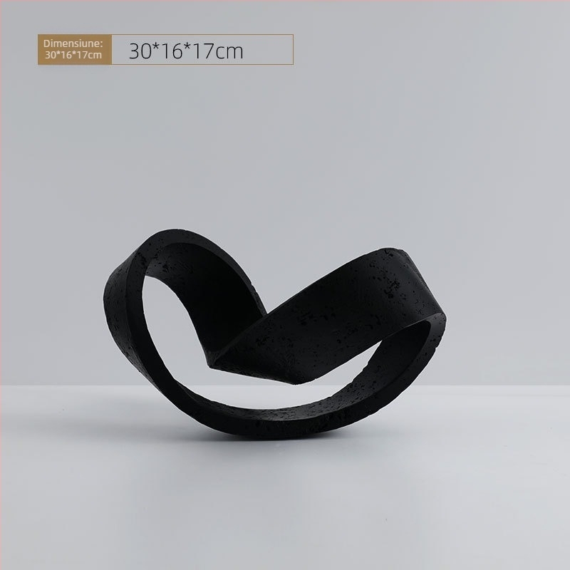 Inel geometric din piatră imitată, design minimalist modern, pentru living și mobilier TV – decor abstract