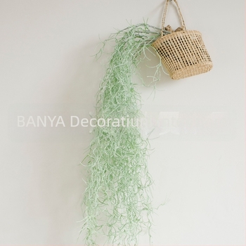 Plante artificiale în stil pădure pentru decor de perete, plante verzi atârnate cu Old Man's Beard
