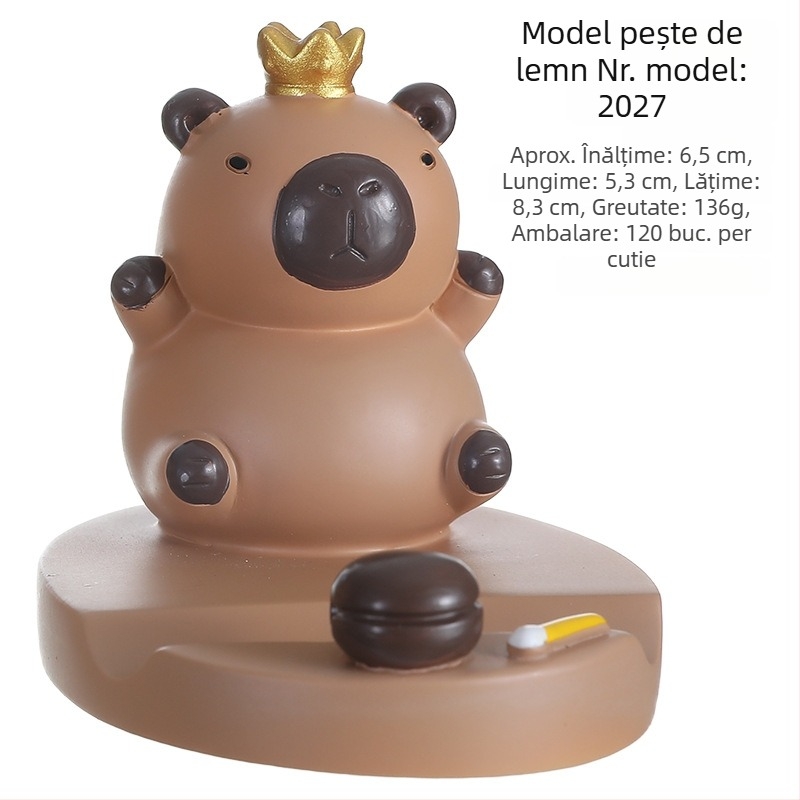Capybara decor de birou – suport pentru tabletă și telefon, design creativ și drăguț