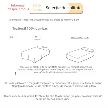 Cearșafuri din bumbac 100%, țesătură twill, imprimare și vopsire reactive, stil minimalist modern pentru uz casnic