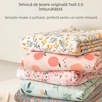 Cearșafuri din bumbac 100%, țesătură twill, imprimare și vopsire reactive, stil minimalist modern pentru uz casnic