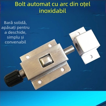 Bolț cu arc din oțel inoxidabil pentru uși de dulap și uși din lemn, încuietoare automată