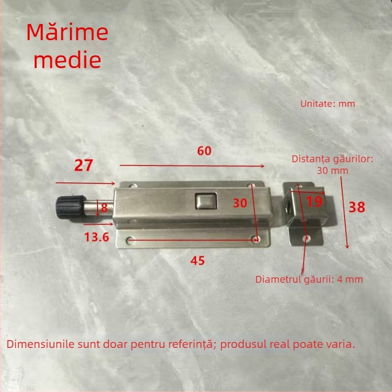 Bolț cu arc din oțel inoxidabil pentru uși de dulap și uși din lemn, încuietoare automată