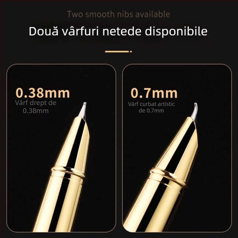 Papetă de caligrafie cu vârf curbat pentru elevi, scriere subțire în stil auriu, stilou cu vârf curbat pentru postură corectă, stilou de semnătură pentru birou