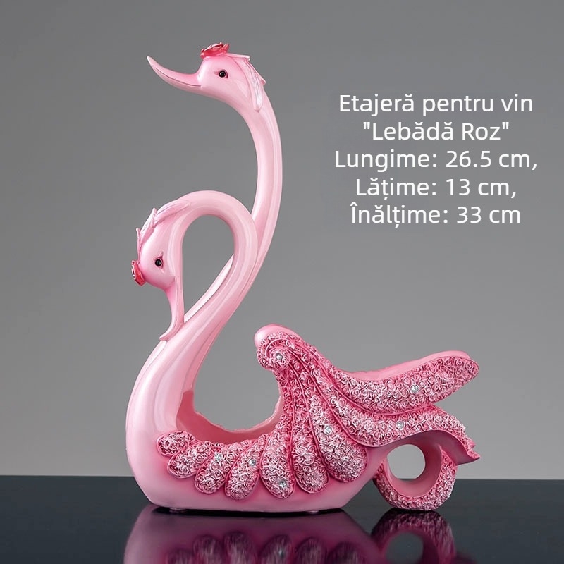 Lebăd în stil european, din rășină – ornament pentru casă, suport de vin și decor pentru sufragerie