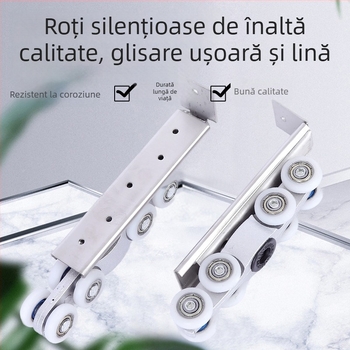 Roată de suspensie pentru ușă glisantă din sticlă - din fier și oțel inoxidabil